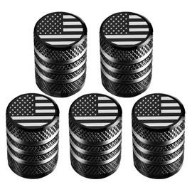 Tire Valve Stem Caps for Cars Trucks Motorcycles SUVs and Bikes | Tire Valve Caps | Tire Caps | Tapones para Llantas de Carro (Pack of 5) (USA Black)