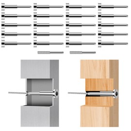 Gyykzz 20 Pack Invisible Cable Railing Kit, Marine Grade T316 Swage Tensioner and Terminal Hidden for Cable Railing, 1/8" Cable Railing Hardware with Spare Thread Stud for Wood/Level/Stair Post