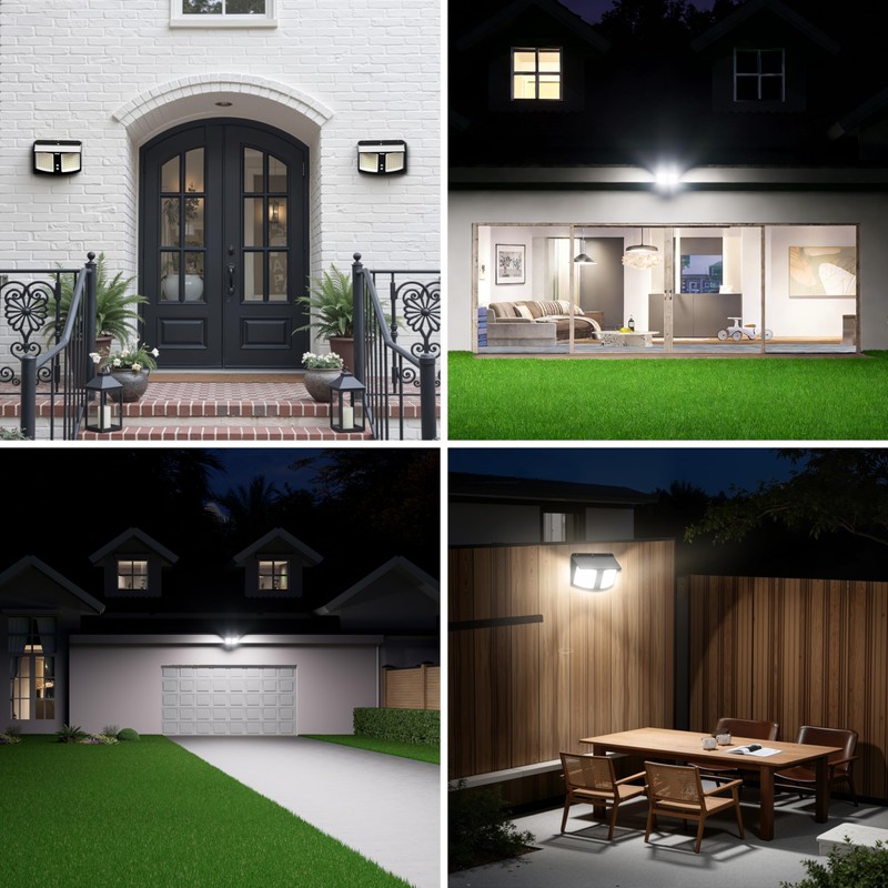 intelamp Solar Motion Sensor Light Outdoor Security Flood Light Waterproof