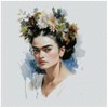 Frida in Wreath Counted Cross Stitch Kits,100% Cotton,150x150 Stitch,26x26 cm