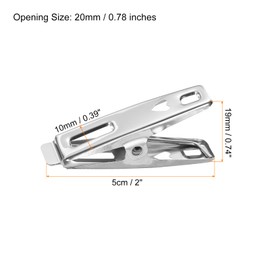 sourcing map 60 Pcs Stainless Steel Clothespins 2 Inch Pool Cover Clips Beach Chair Clips Clothes Pins Wind Guard for Hanging Clothes Blanket