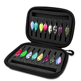 Tryslyn Set of 16 Trout Baits, Fishing Lures, Spoons Trout, Blinker Fishing, Fishing Accessories with Storage Box, Trout Fishing Spoon Set, Artificial Bait, for Pike, Zander, Perch and Trout