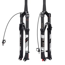 BUCKLOS 26/27.5/29 Travel 120mm MTB Air Suspension Fork, Rebound Adjust 1 1/8 Straight/Tapered Tube QR 9mm Manual/Remote Lockout XC AM Ultralight Mountain Bike Front Forks