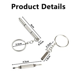 Glasses Screwdriver, 2 PCS Multifunction Sunglasses Screwdriver for Glasses Eyeglass Screwdriver Mini Screwdriver Tool 3-in-1 Tiny Screwdriver Watch Screwdriver Sunglass Watch Repair Kit with Keychain