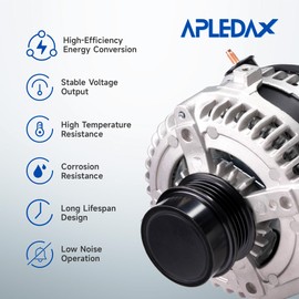 APLEDAX High Output Alternator 104210-2650 For/Toyota/Camry 2010-2011 L4 2.5L 12V 100A 4-Groove Upgraded 11516N, 2100735, 210-0735, 2139298, 27060-0V060