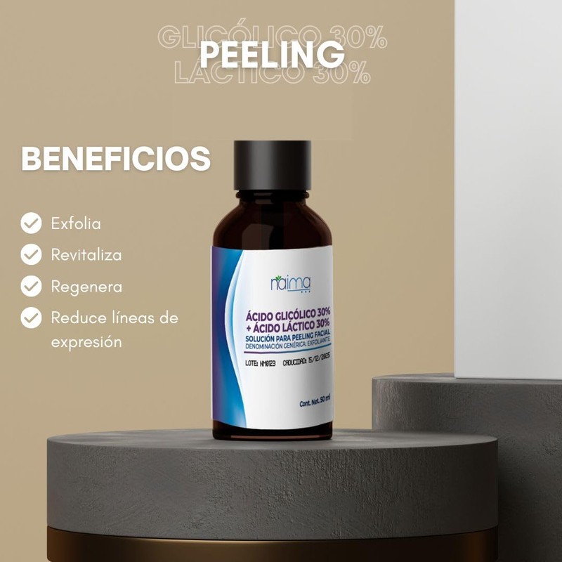Peeling Acido Glicólico Aha 30% con Acido Láctico 30% 50ml