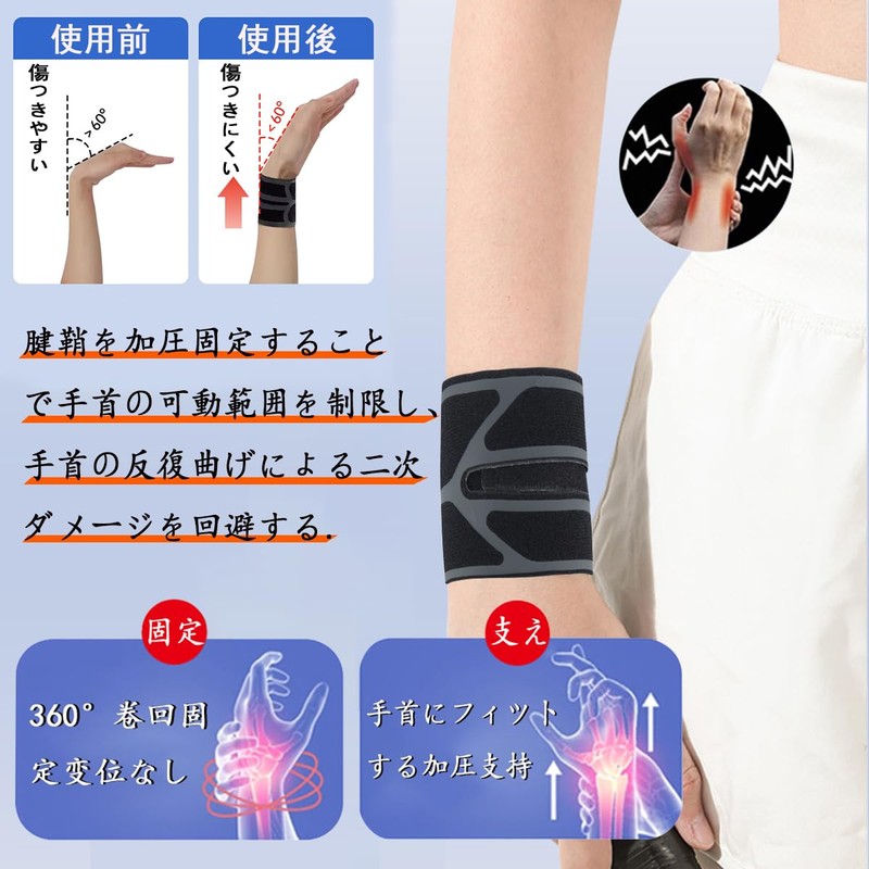 Wrist Supporter, Double Compression Fixed, Soft and Comfortable Tendon Sheath,