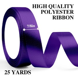 Purple Ribbons for Crafting 20mm*23m Purple Ribbons for Gift Wrapping Dark Purple Satin Ribbon for Flower Wrapping Purple Ribbon for Hair Ribbons Christmas Ribbons Gift Party Decorations Party Favours