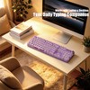 Hnjugfe Purple Retro Typewriter Keyboard, 104 Keys Wired USB with