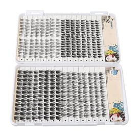 Pestañas de Racimo, 400 Piezas de Extensiones de Pestañas Individuales Mixtas, Kit de Extensiones de Pestañas Duraderas de Gran Capacidad