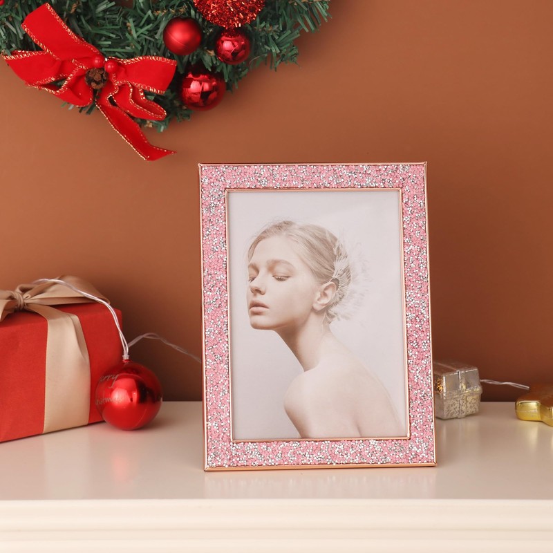 Baseo Rhinestone Picture Frame 5x7, Bling Diamond Photo Frame, Made