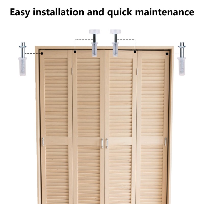 4 Pcs Bi-Fold Door Top Roller Guide Wheel and Top