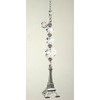 Silvery Eiffel Tower with Clear Faceted Glass Ceiling Fan Pull