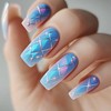 NGMATY Colorful Gradient Press on Nails Medium Square - Glossy