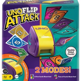 Mattel Games UNO Flip Attack Card Game for Kids, Adults & Family Nights, Combines UNO Flip & Attack in One Game