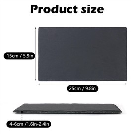 IHDYPPEW 10 Pack 10 x 6 Inch Slate Cheese Boards, Black Rectangle Slate Charcuterie Boards, Natural Charcuterie Stone Plates for Parties, Gifts, and Special Events, Cheese, Sushi, Food.