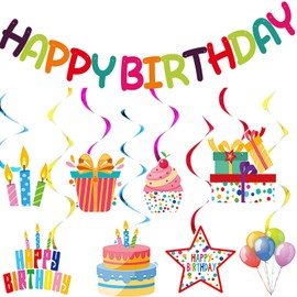 Pre-Strung Colorful Happy Birthday Banner