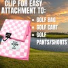 Against The Grain Microfiber Pink Golf Towel for Golf Bags