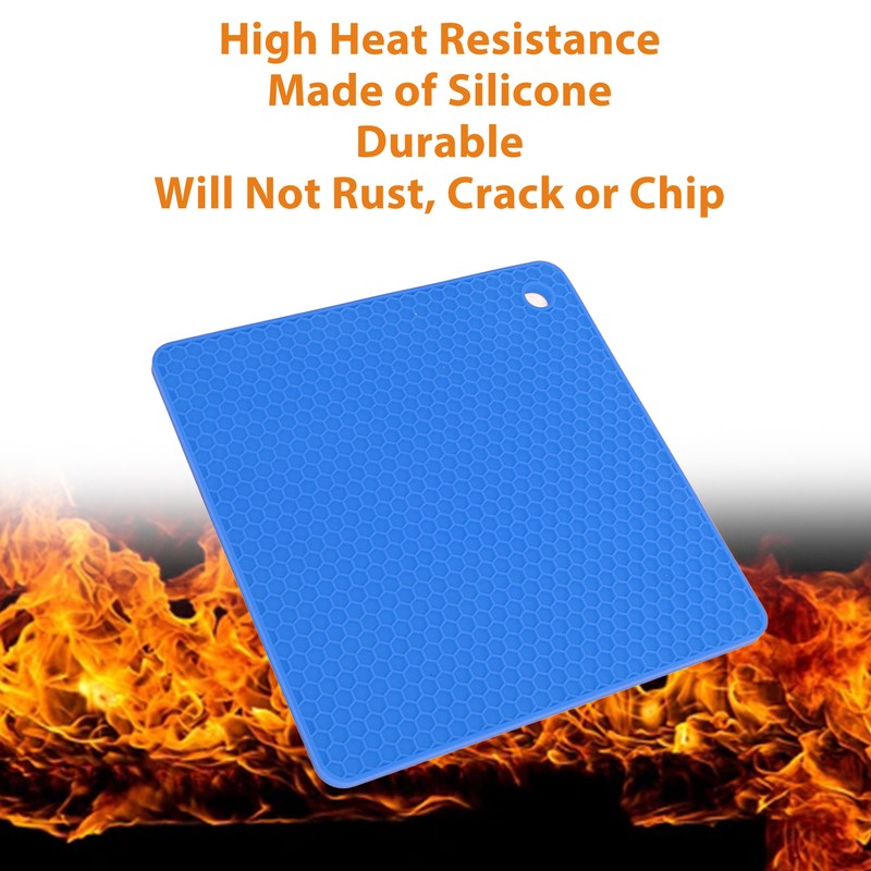 5pcs Silicone Pot Holders Mat Heat Resistant Anti Slip Square