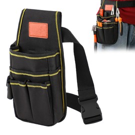 Tool Bag Belt, Tool Belt, 600D Oxford Cloth Waterproof, with 15 Storage Locations, Adjustable Tool Organiser for Carpenters, Gardeners, Roofers, Craftsmen, Plumbers, Electricians