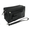 VISCONTI Soft Leather Wrist Bag With Detachable Strap 18233 Black