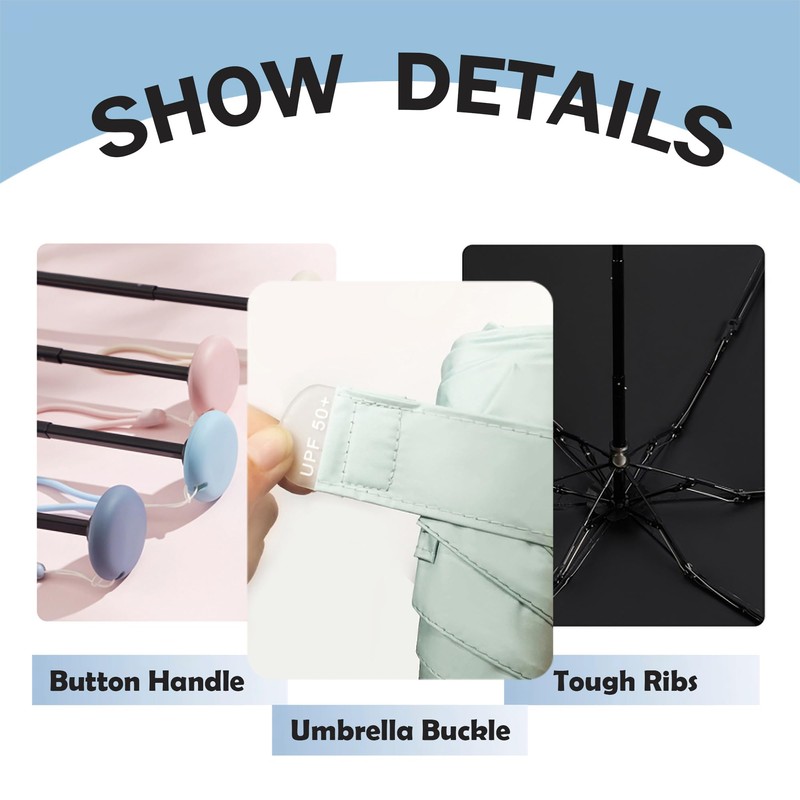 Mini Sun Travel UV Umbrella Anti UPF 50 Protection 99.9%