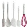 Trudeau White Confetti 5pc Silicone Spatula, Spoonula & Whisk Set