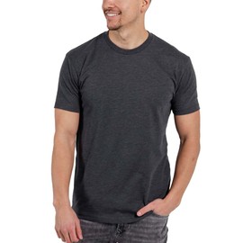INTO THE AM Premium Men's Fitted Crew Neck Plain Essential Tees - Modern Fit Fresh Classic Short Sleeve T-Shirts for Men (Charcoal, Large)