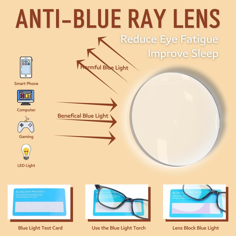 Icesor Oversized Cateye Blue Light Blocking Glasses Lightweight UV400 Anti