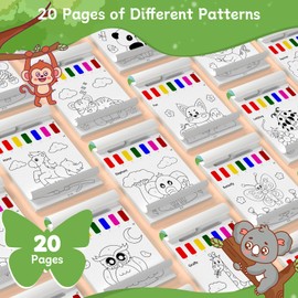 PERRYHOME Paint with Water Coloring Books for Kids,Mess Free Toddler Watercolor Painting Set,Animal Arts and Crafts Toys-Birthday Christmas Gifts for Toddlers Girls Ages 3 4 5 6 7 8