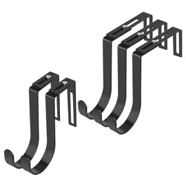 CENHANG Adjustable Cubicle Hooks, Over The Door Hooks, Premium Metal Cubicle Door Hangers, Fit 1 3/8" to 3 1/2" Panels Heavy Duty Holder for Clothes, Towels, Hats, Black, 5 Pcs