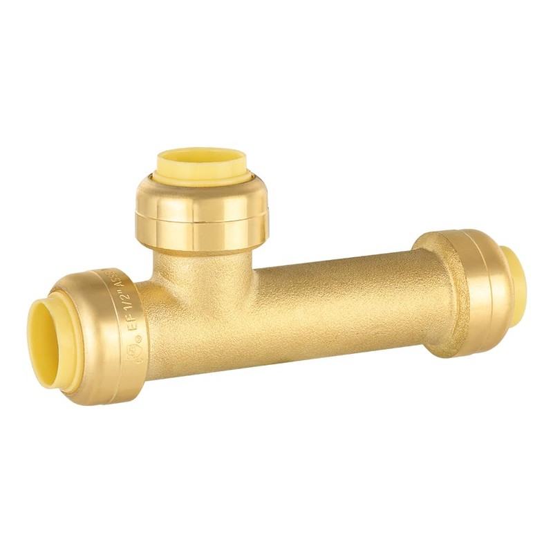 (Pack of 2) EFIELD 1/2-Inch Slip Tee Push-Fit Brass Fittings