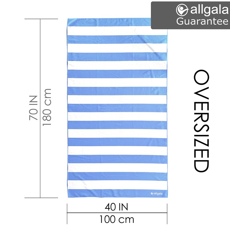 Allgala Oversize 40x70 Inch (1x1.8M) Cabana Stripe Design Microfiber Beach