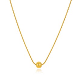 TENTMENTISE Gold Ball Necklace Gold Necklace for Women Gold Beaded Necklaces for Women