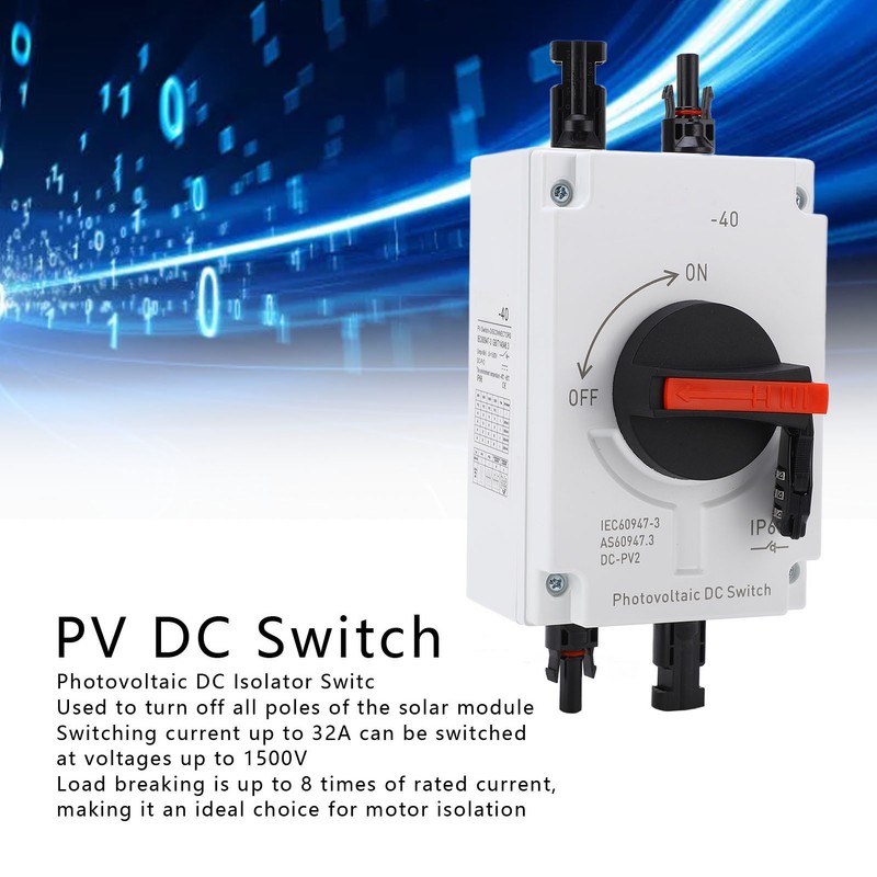 PV Solar Disconnect Switch 32A 4P IP66 Waterproof Photovoltaic Isolator