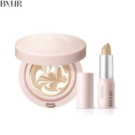 BYUR Serumfit Fullcover Marble Pact + Serumfit Fullcover Soft Stick Concealer Set, Pact Shade#$%Concealer Shade:#23 Sand-#21 Light Beige