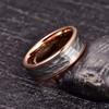 TUNGSTORY 8mm Hammered Mens Wedding Ring Bands Silver Rose Gold