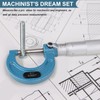 Beaiguna 4PCS Micrometer Set, 0-1"/1-2"/2-3"/3-4" Machinist Outside Micrometer Measuring Tool,