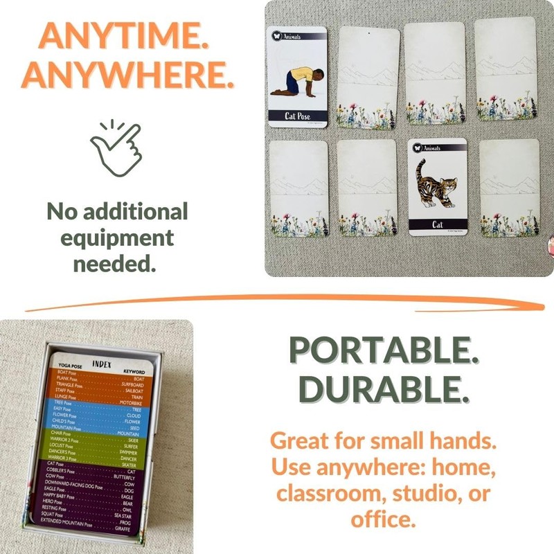 Yoga Poses for Kids Cards (Deck 1), Yoga Cards for