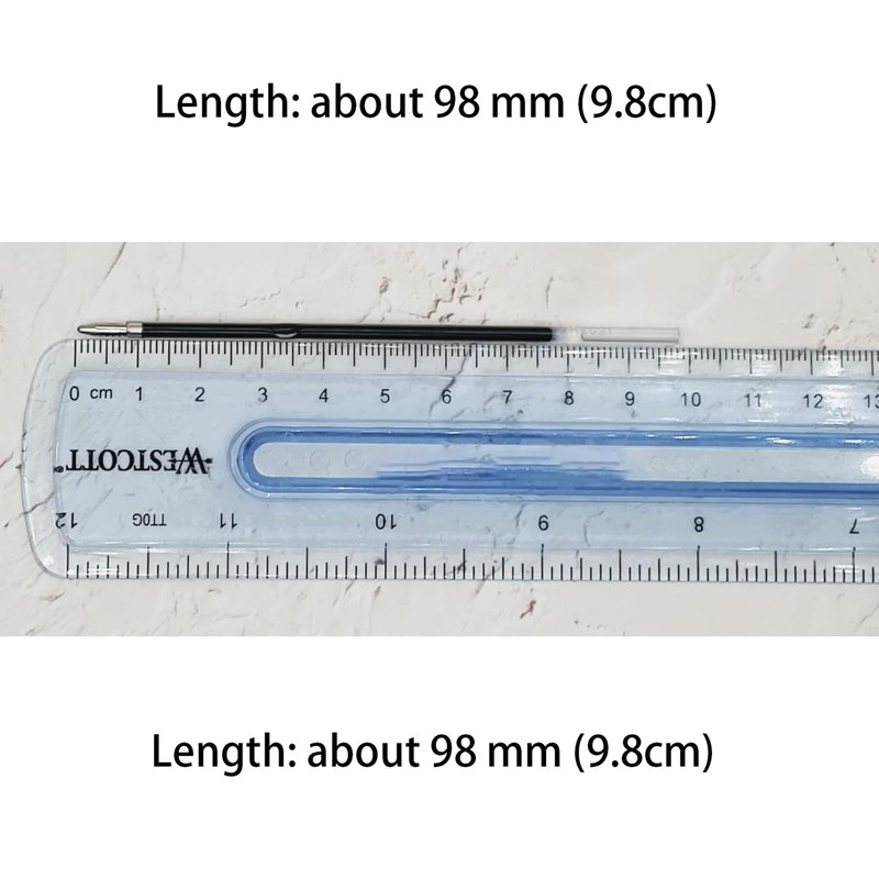MengRan 3.85'' Ballpoint Ink Pen Refills for Click Pens, 1