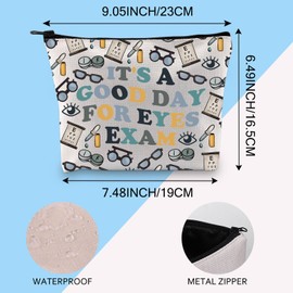 LEVLO It's A Good Day for Eyes Exam Optometry Makeup Bag Optometrist Ophthalmologist Student Gift Optical Cosmetic Bag (Day for Eyes EXAM 3UK)