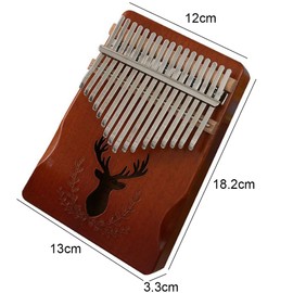 MTSDM 17 Keys Thumb Piano, Professional Kalimba Portable Wooden Finger Piano with Finger Cot, Tuning Hammer and Learning, Storage Bag Instructions for Music Lovers, Children and Adults