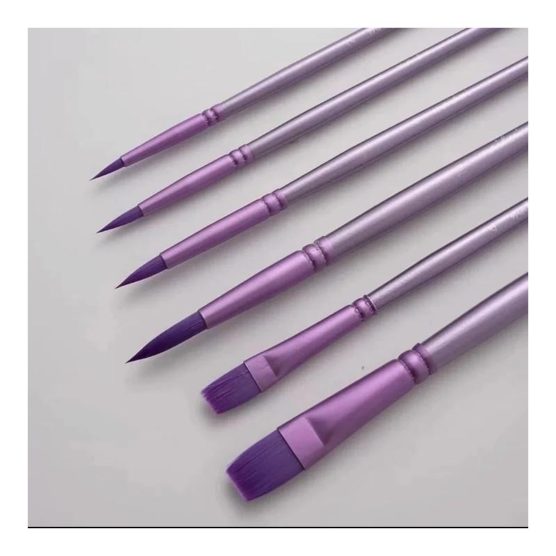 6PCS/Set Nylon Hair smoothly Brush Paint by numbers Art Materials:_White