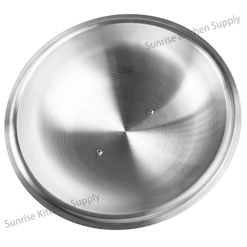 SUNRISE Heavy Duty Stainless Steel Wok Lid/Cover Dome (34cm), Fits