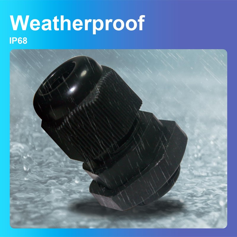 Pack of 30 Waterproof Cable Glands PG7, PG9, PG11, PG13.5,