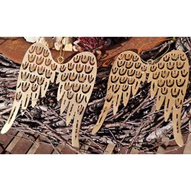 Rostalgie 2 Metal Angel Wings Gold Large for Hanging 11 x 9 cm Christmas Advent Window Decoration