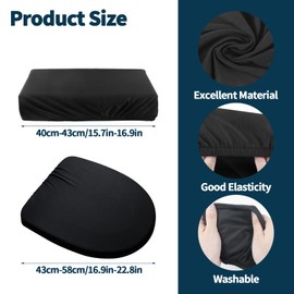 OXDFK Black Toilet Lid Cover and Toilet Tank Lid Cover, Toilet Lid Cover with Elastic Bottom, Replacement Universal Toilet Lid Cover, for Bathroom Decor Accessories, Washable, Prevents Dust