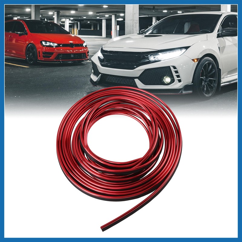 A ABSOPRO 5m Red Chrome Car Interior Exterior Decoration Trim