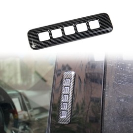 Korlot Carbon Fiber Truck Door Pillar Post Keypad Password Code Lock Switch Button Trim Cover Fit for Ford F150 2015+ for F250 F350 2017+