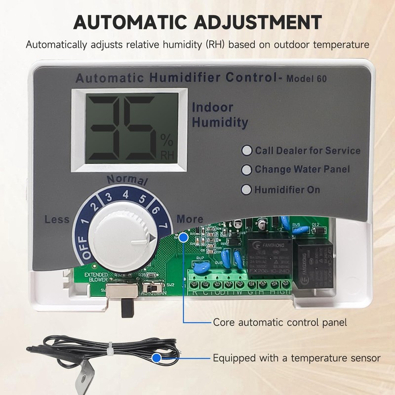 60 Whole House Humidifier Control Humidistat with Outdoor Temperature Sensor